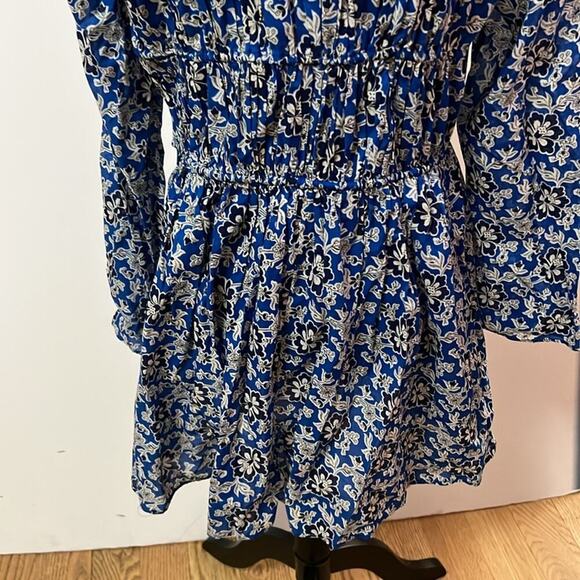 J.CREW COBALT BLUE MULT TIERED TIE FRONT DRESS SIZE S NWT - Picture 5 of 9